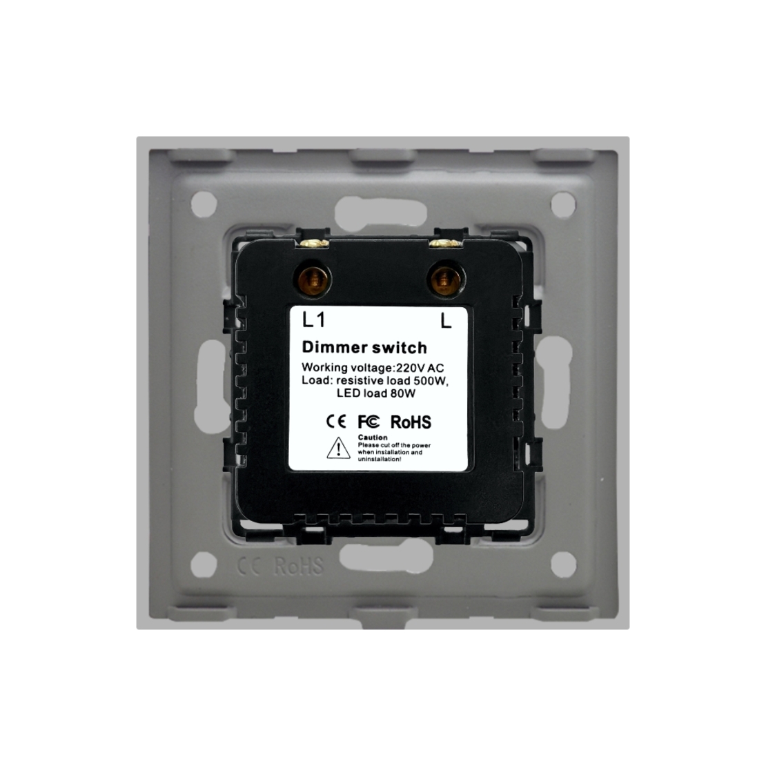 Intrerupator cu Variator Mecanic LUXION cu Rama din Sticla, gri