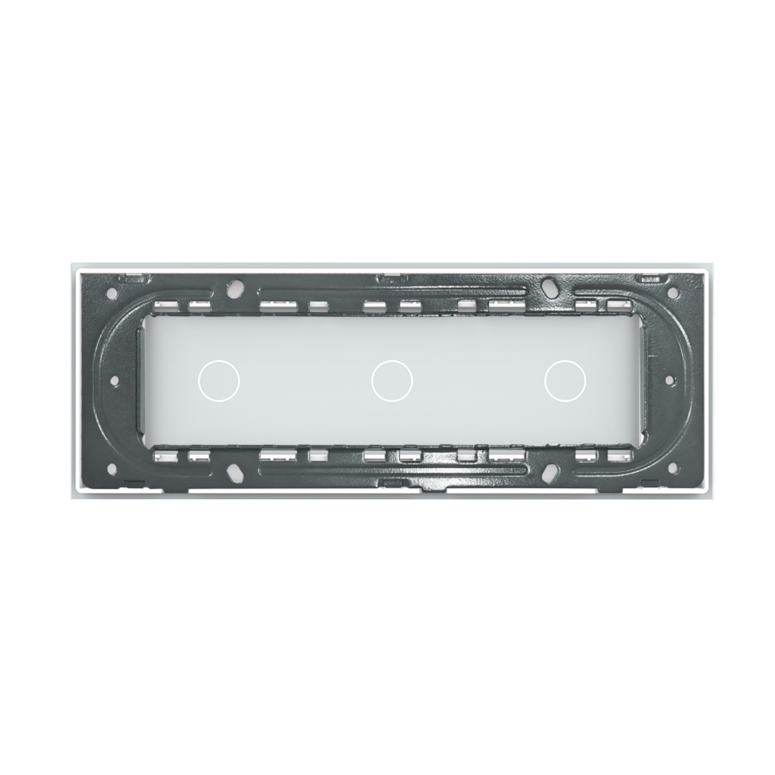 Panou Intrerupator Simplu + Simplu + Simplu cu Touch LIVOLO din Sticla, Standard Italian - 6/7M, alb