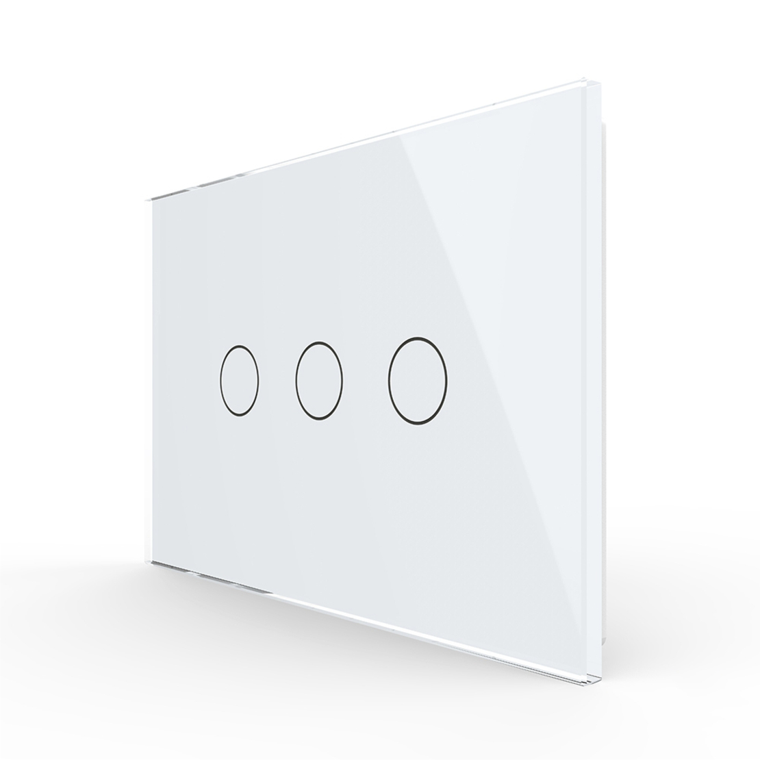 Intrerupator triplu cu touch Livolo din sticla, standard italian - Serie noua, alb
