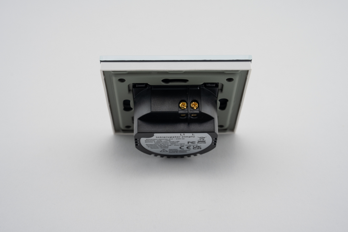 Intrerupator Simplu cu Touch din Sticla LUXION, 500W, alb