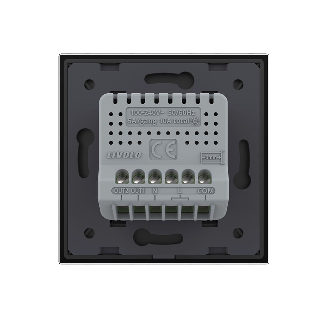 Intrerupator Dublu Cap Scara / Cruce Wi-Fi cu Touch LIVOLO din Sticla - Serie Noua, negru