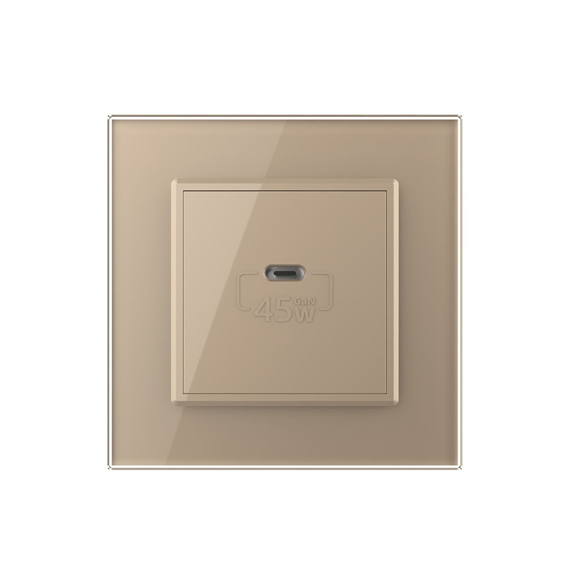 Priza USB Tip C Livolo cu Rama din Sticla, auriu