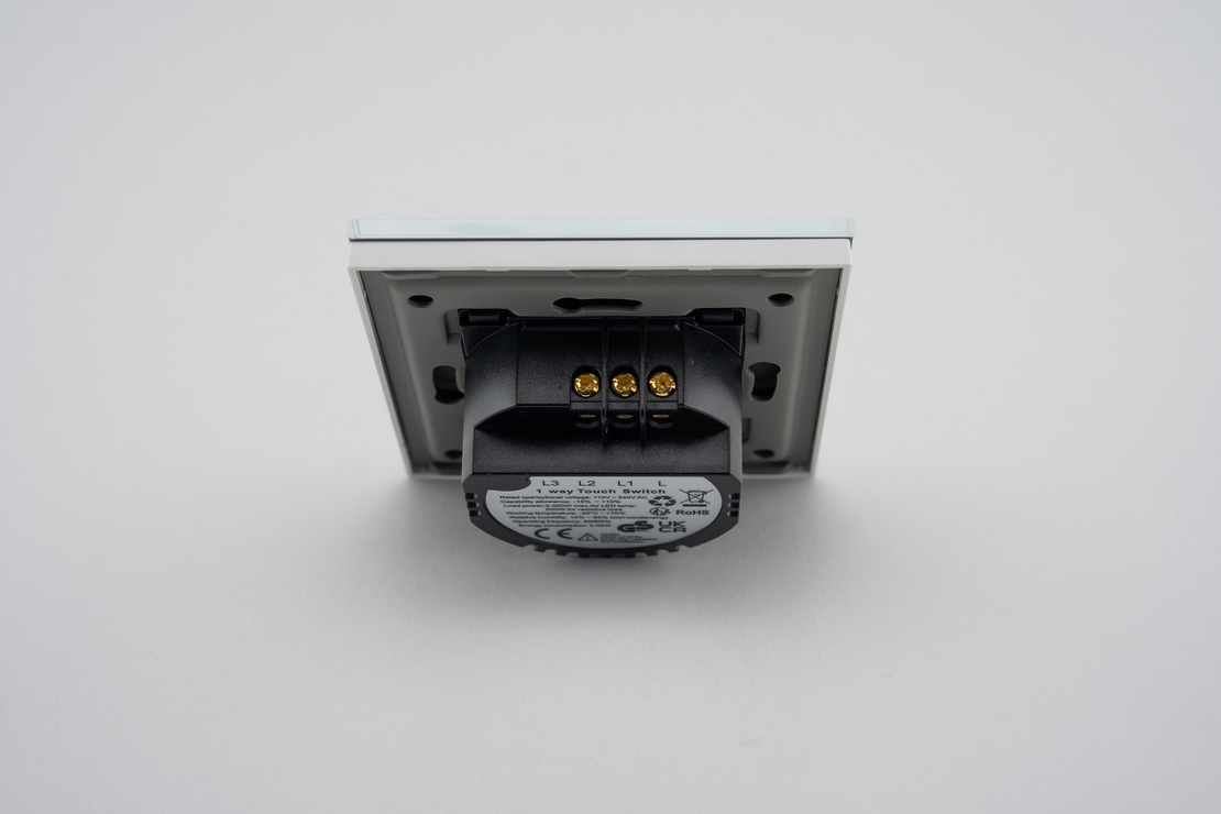 Intrerupator Dublu cu Touch din Sticla LUXION, alb