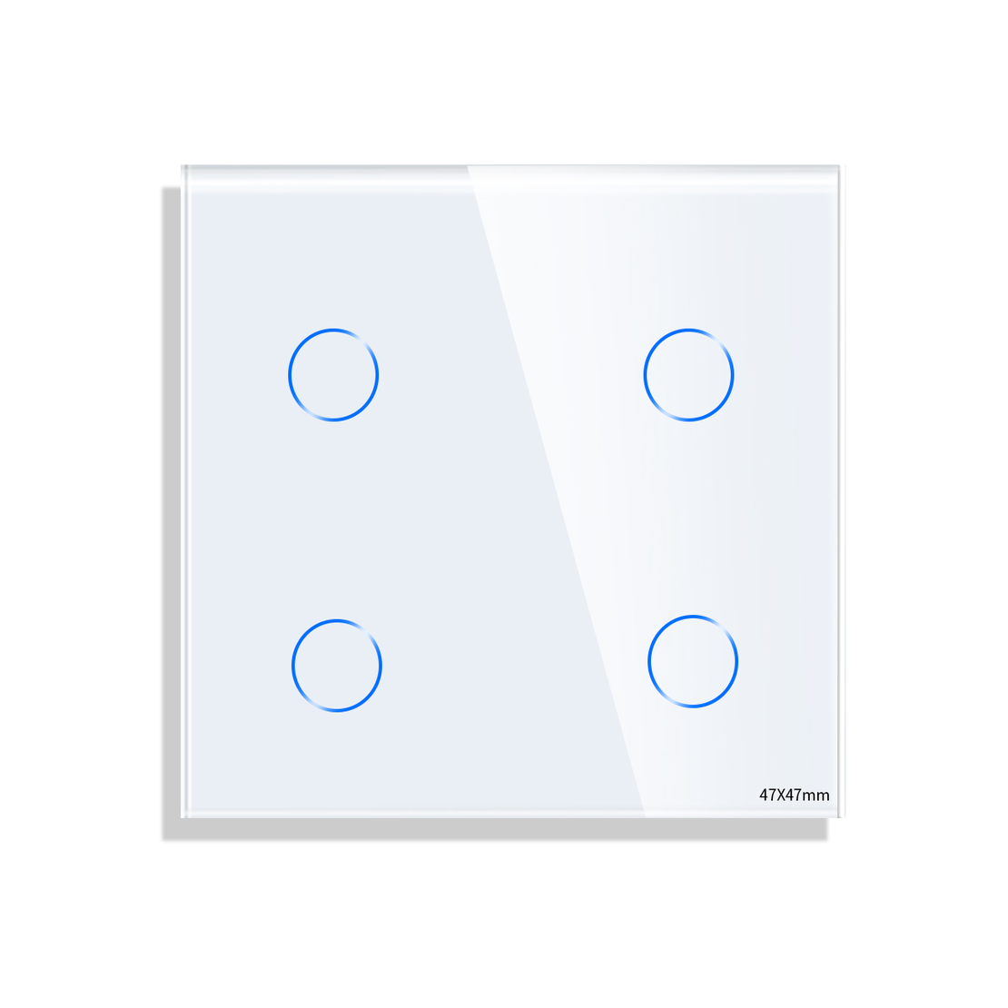 Panou Intrerupator Cvadruplu cu Touch Mini din Sticla LUXION, alb