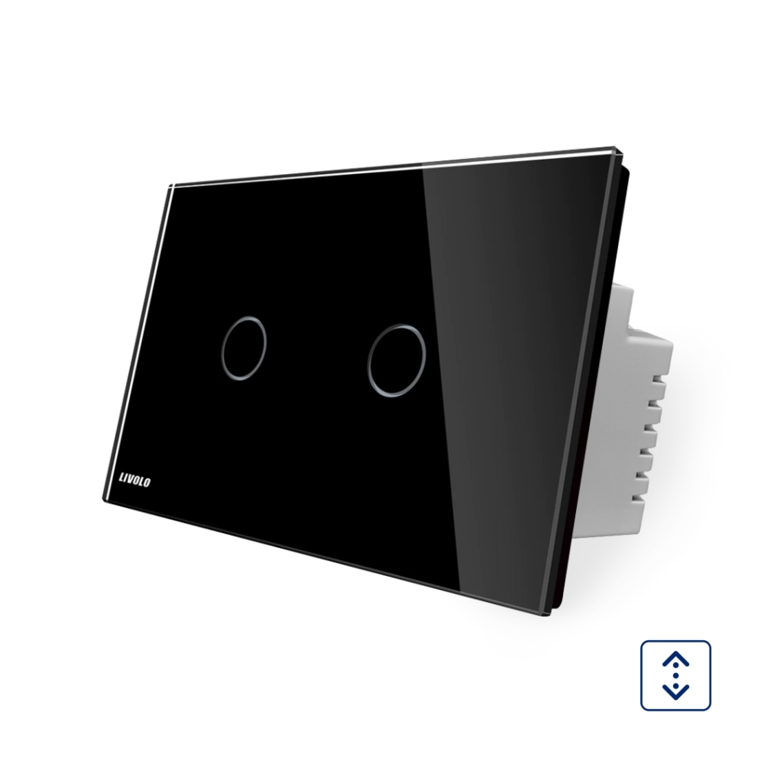 Intrerupator cu touch pentru draperie Livolo din sticla, Standard italian, negru