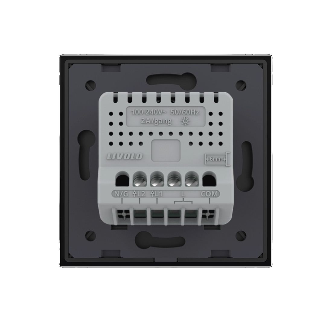 Intrerupator Dublu cu Variator LIVOLO cu Touch Din Sticla - Serie Noua, negru