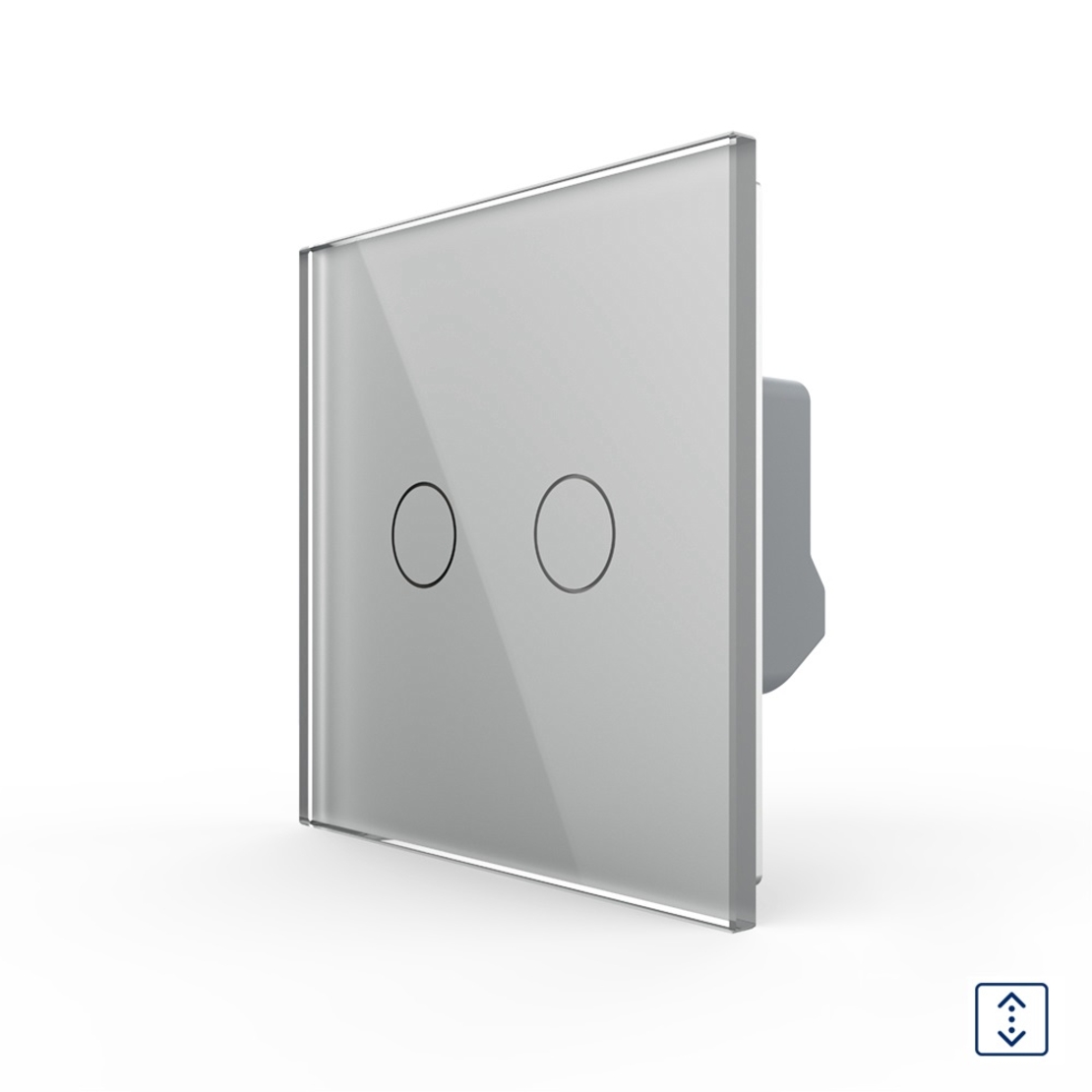 Intrerupator Draperie cu Touch LIVOLO din Sticla - Serie Noua, gri
