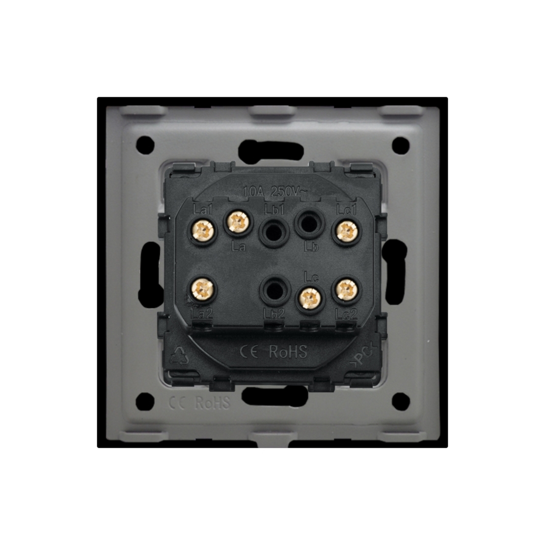 Intrerupator Dublu Cap Scara Mecanic LUXION cu Rama din Sticla, negru