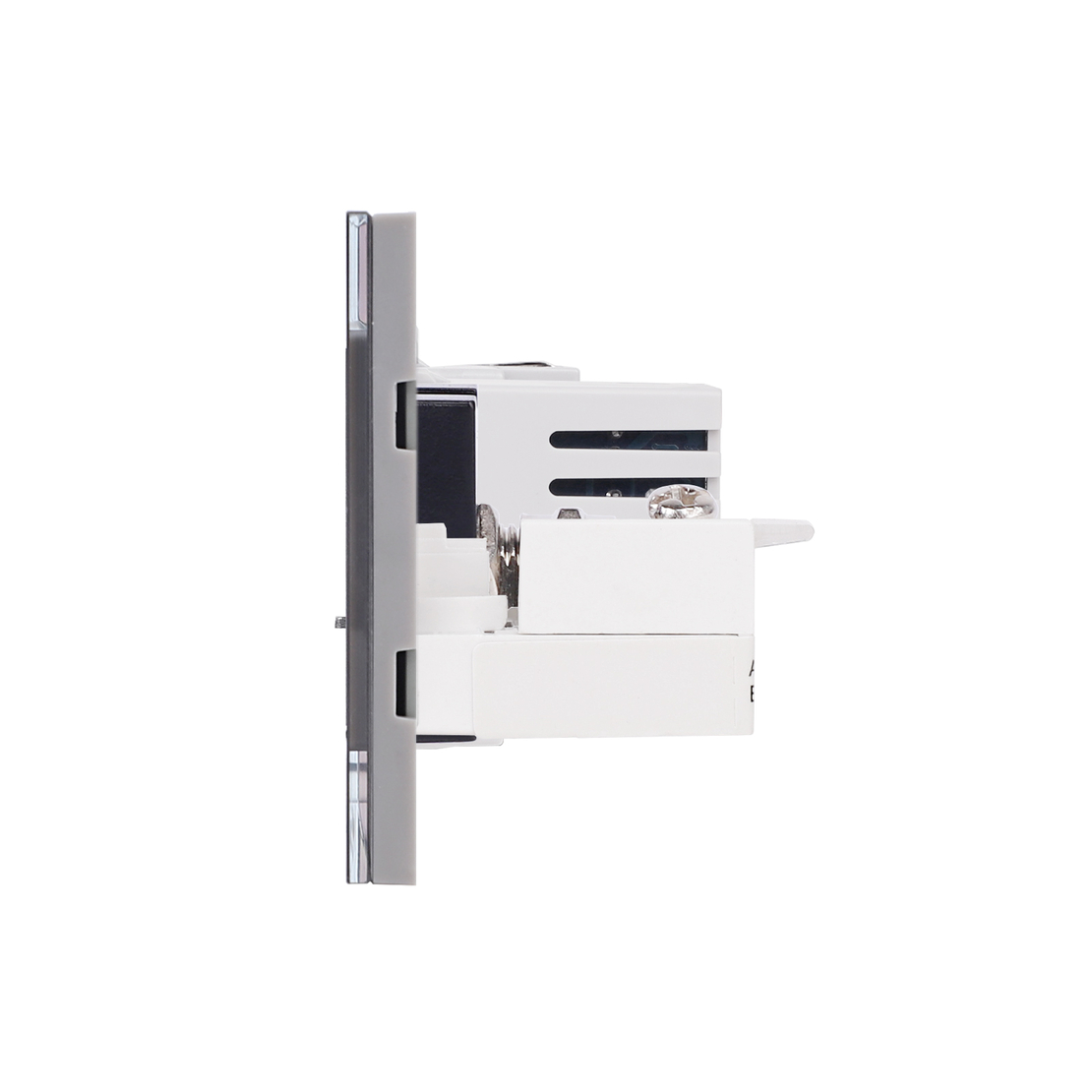 Priza Schuko + Ingusta + Dubla USB + TV + Internet cu Rama Din Sticla LUXION, Standard Italian, 6M, gri