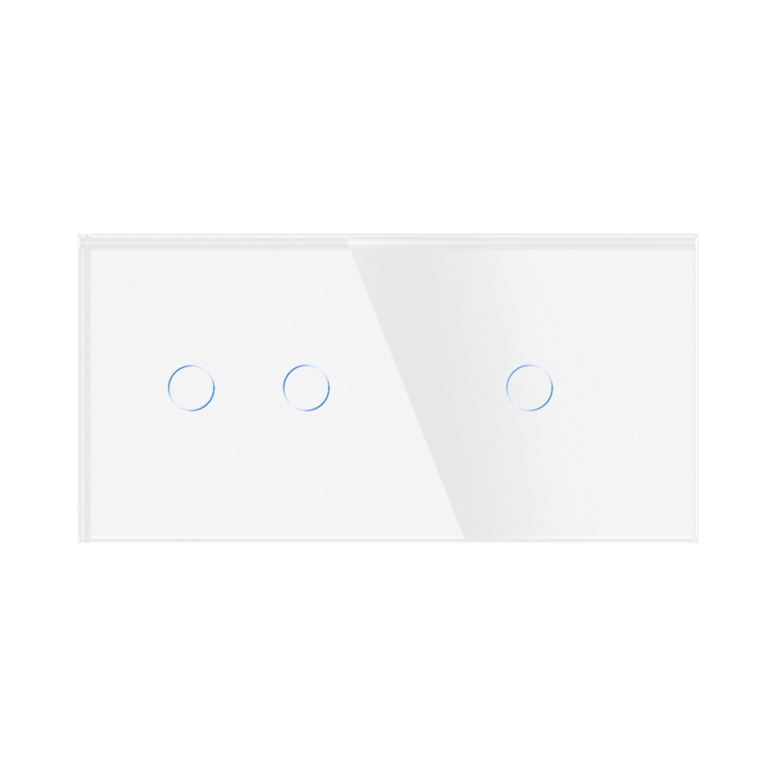 Intrerupator Dublu + Simplu cu Touch din Sticla LUXION, alb