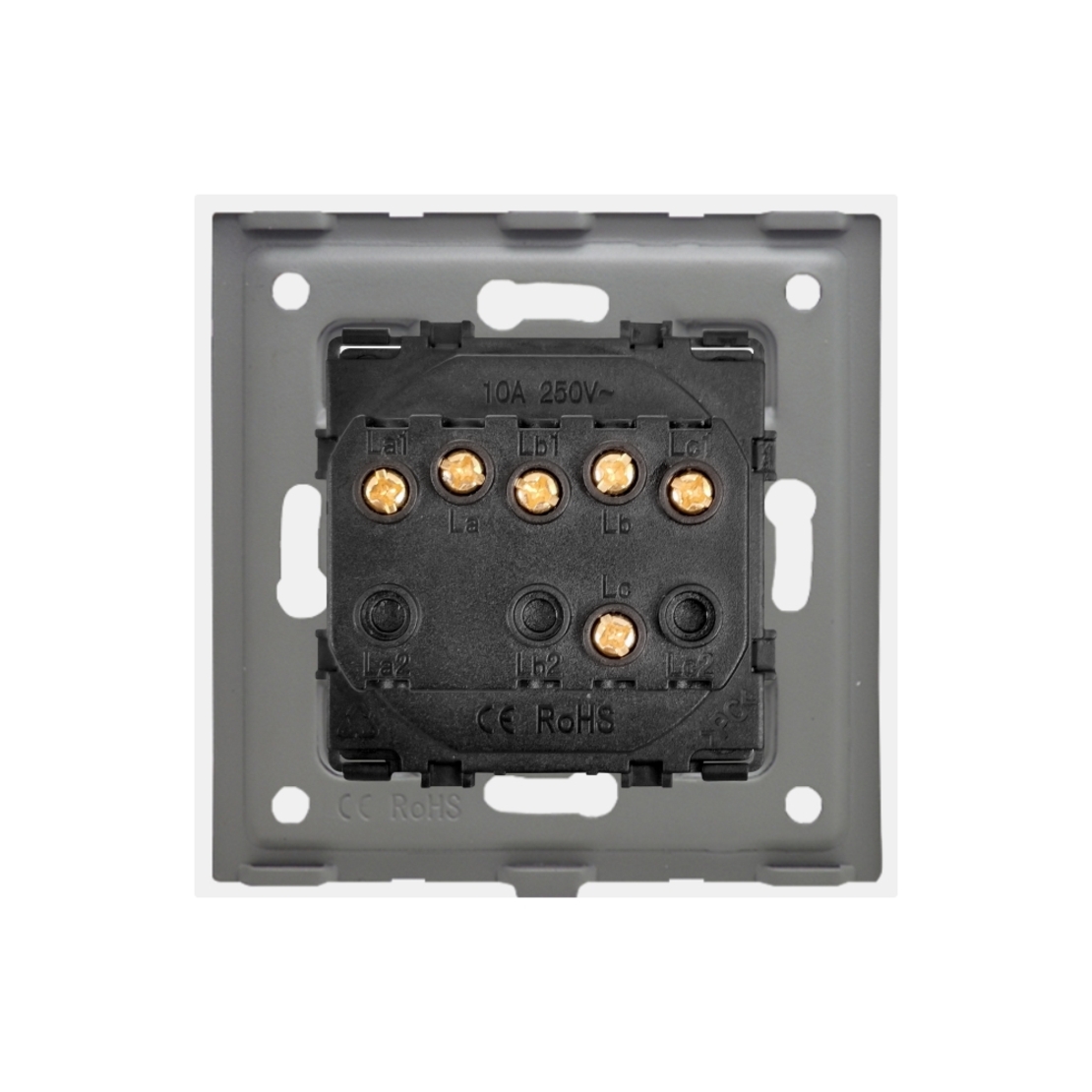 Intrerupator Triplu Mecanic LUXION cu Rama din Sticla, auriu