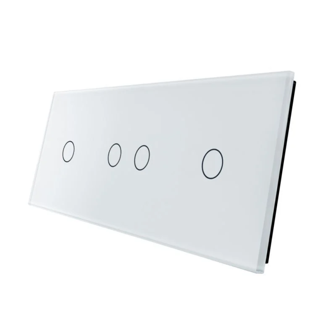 Panou intrerupator simplu+ dublu + simplu cu touch LIVOLO din sticla, alb