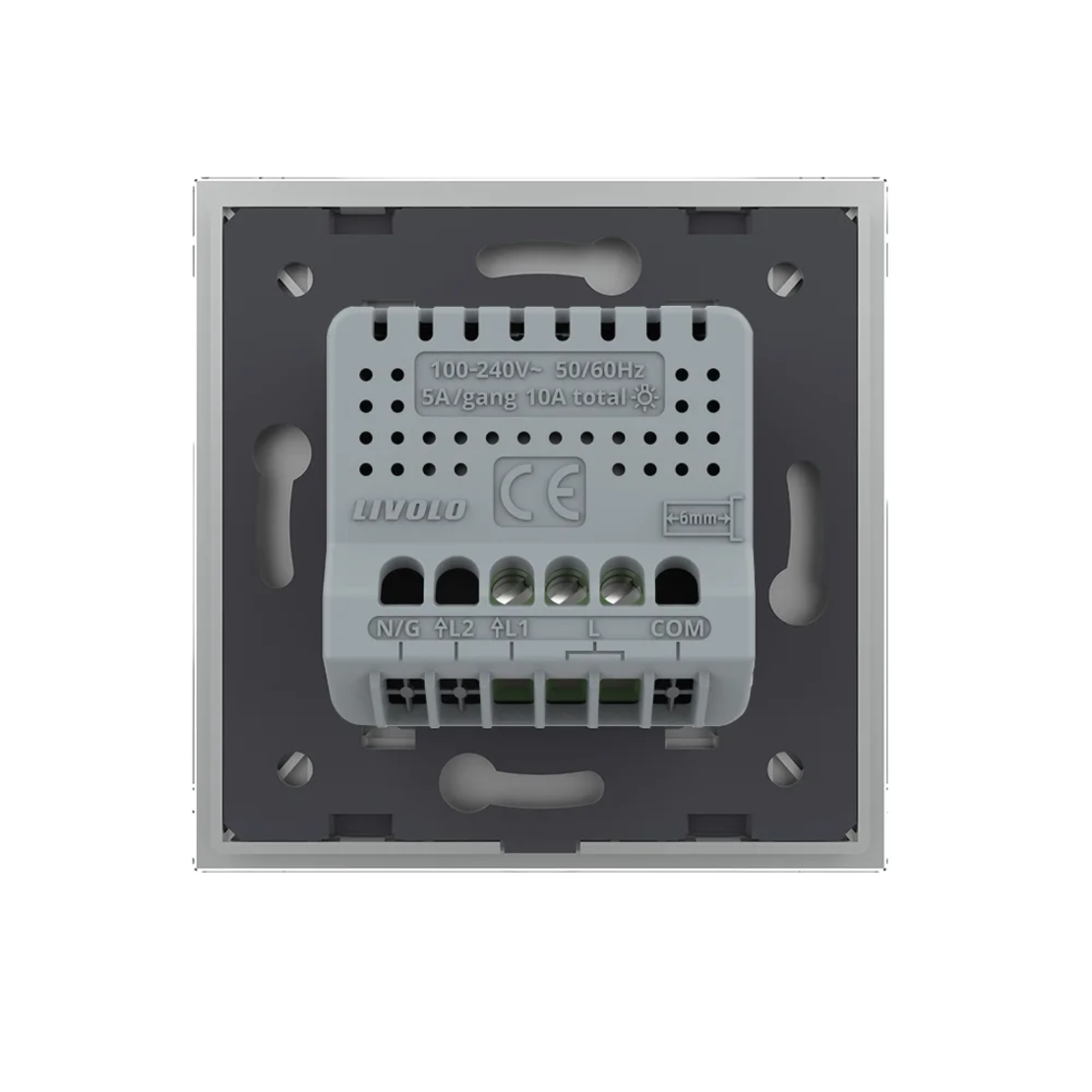 Intrerupator Simplu cu Timer LIVOLO Din Sticla - Serie Noua, gri