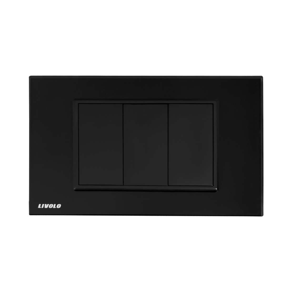 Priza blank - goala Livolo cu rama din sticla - standard italian, negru