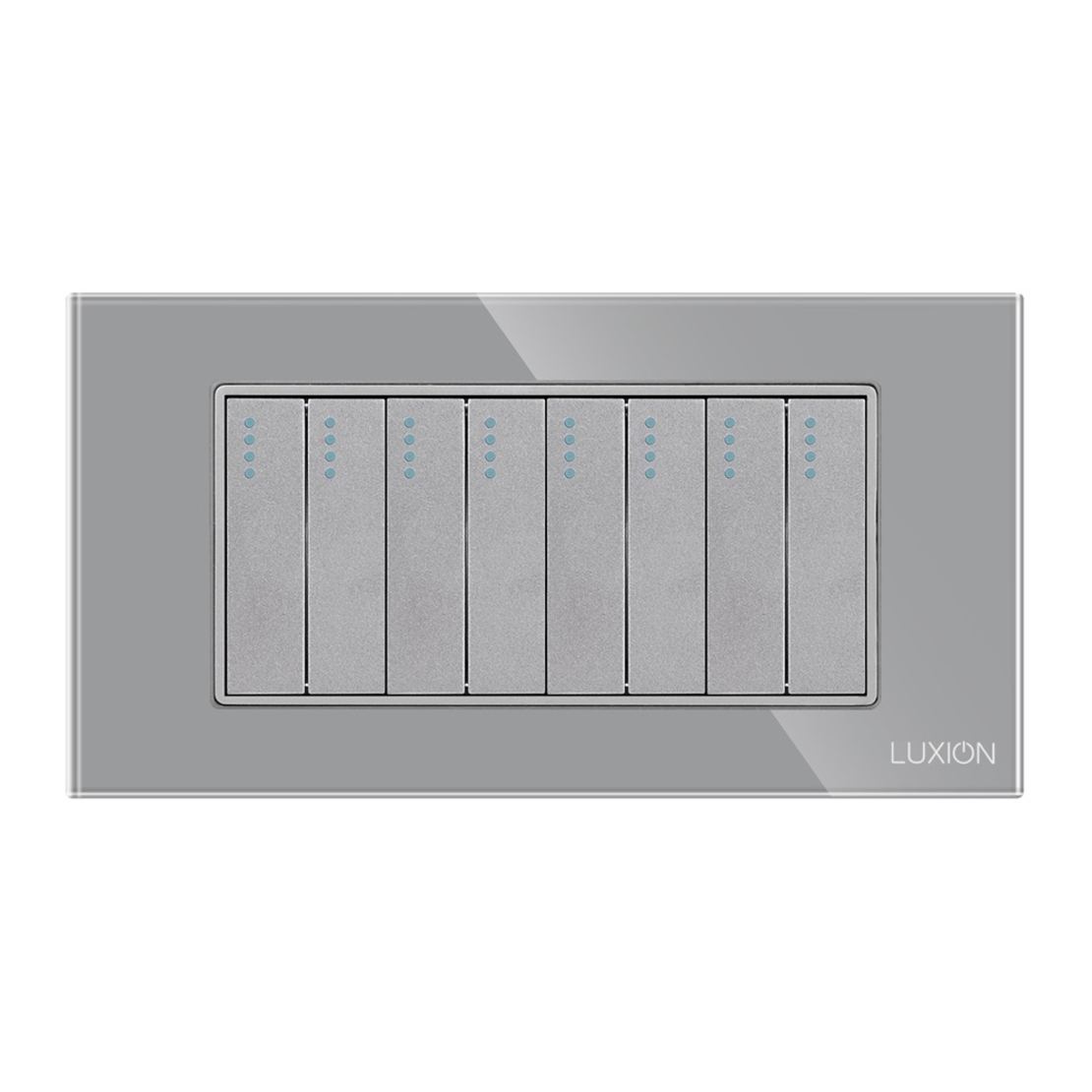 Intrerupator Mecanic 8 Posturi LUXION cu Rama din Sticla, Standard Italian, 4M, gri