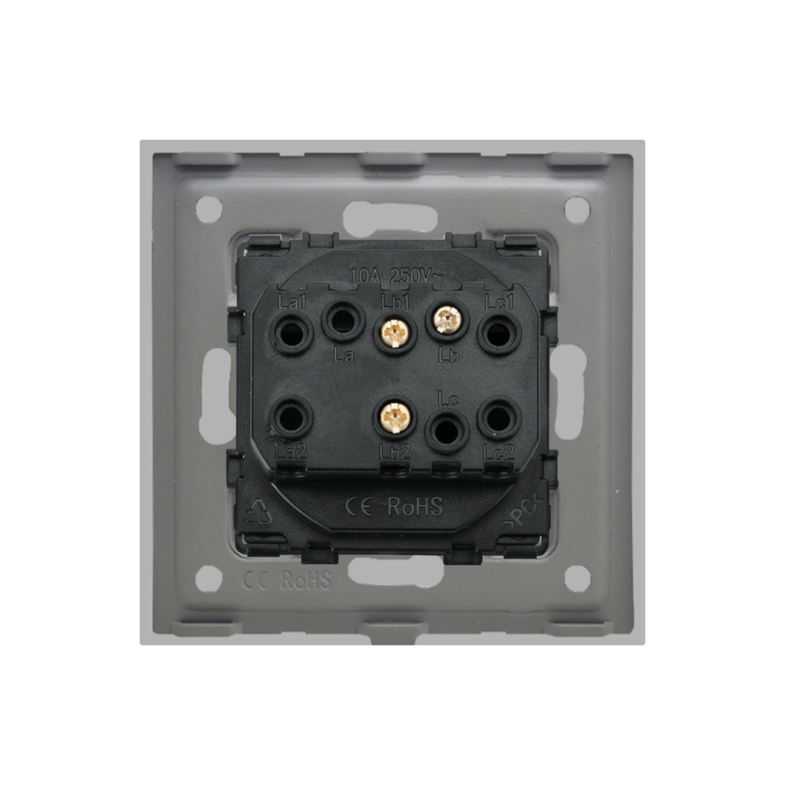 Intrerupator Simplu Cap Scara Mecanic LUXION cu Rama din Sticla, auriu