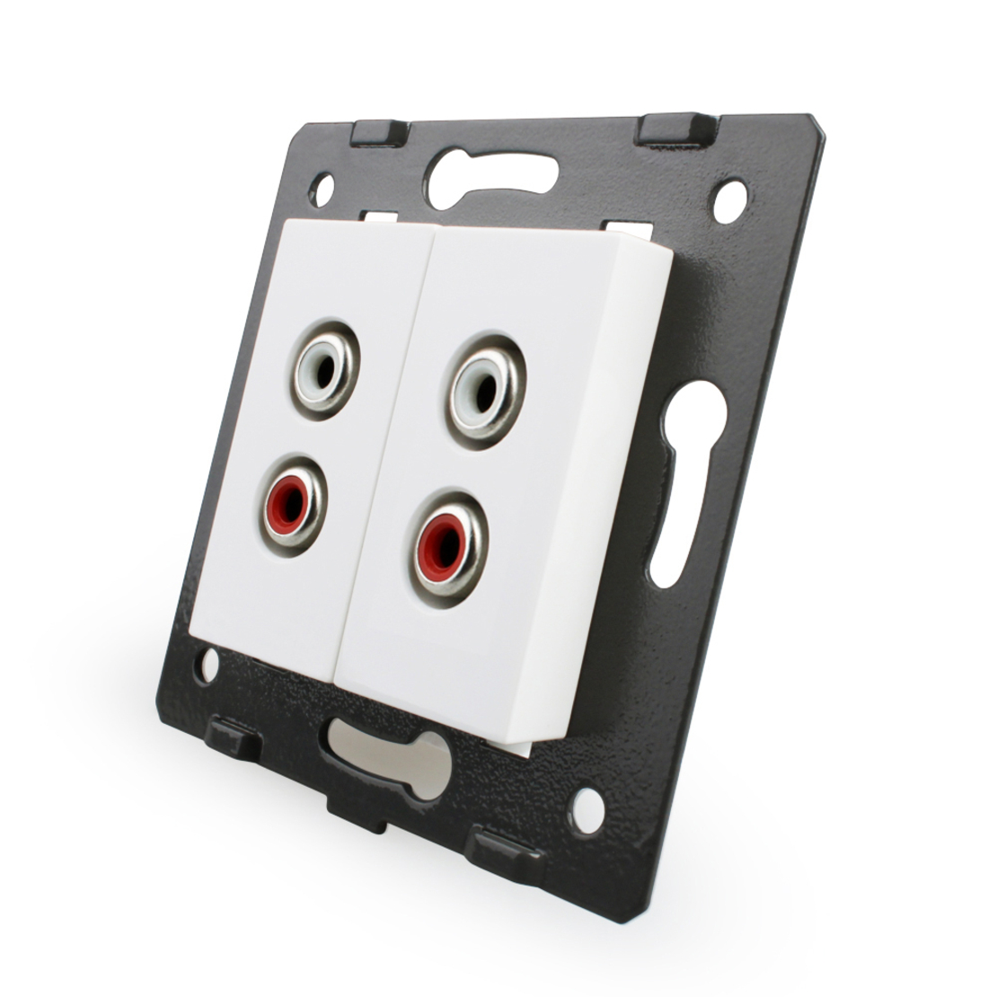 Priza dubla audio Livolo, alb