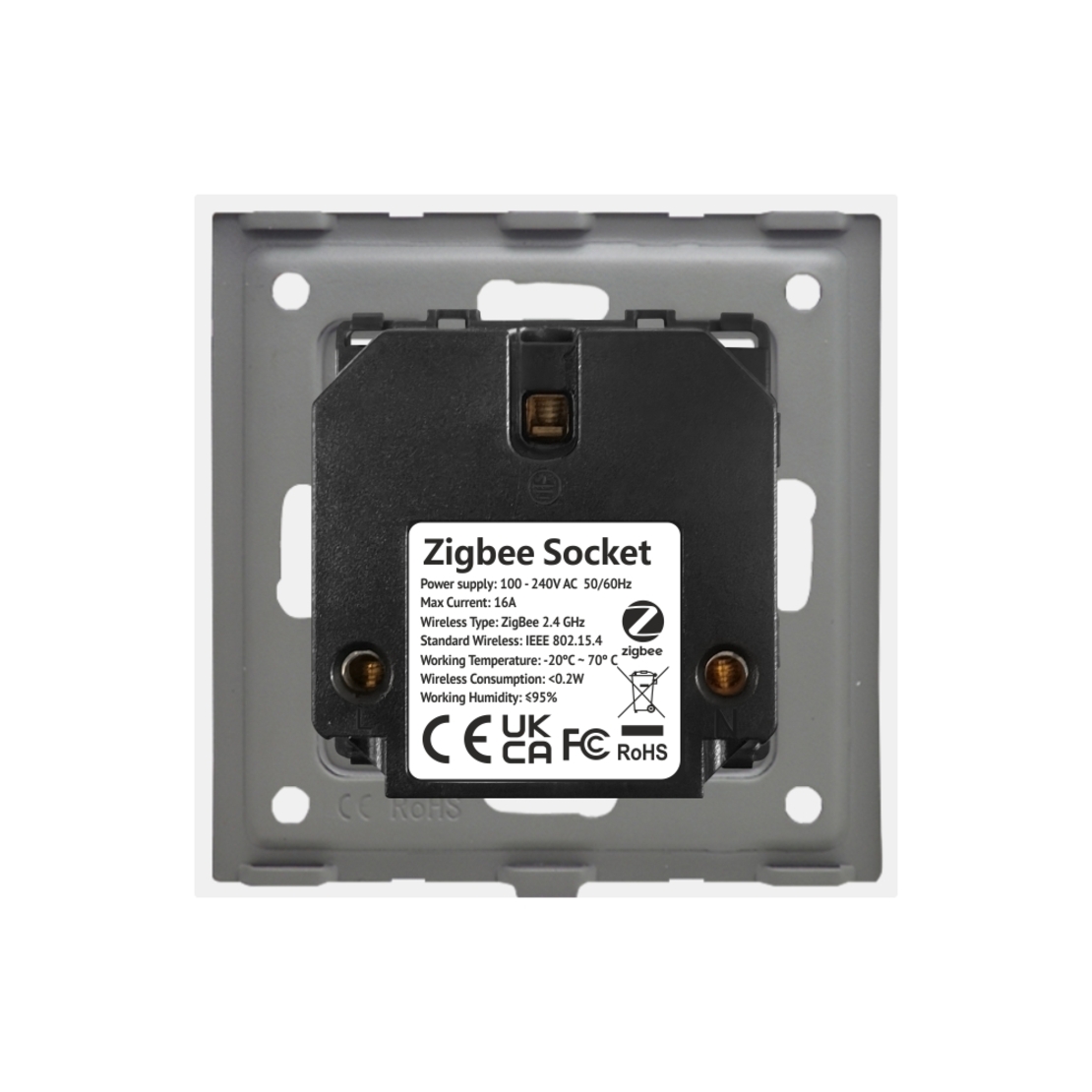 Priza Inteligenta cu Protocol Zigbee si Monitorizare Consum cu Rama Din Sticla LUXION, auriu