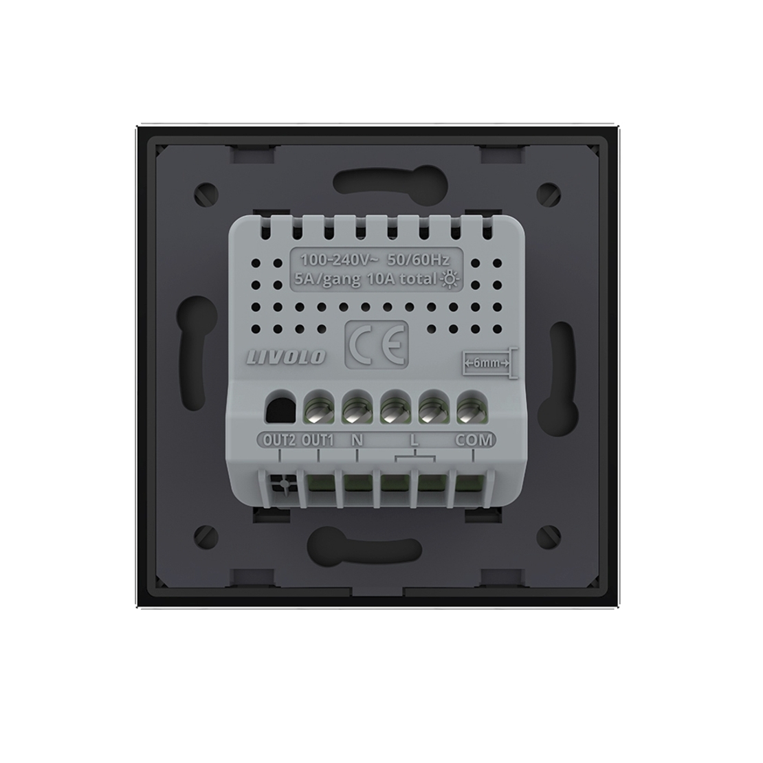 Intrerupator Simplu Cap / Cruce Wi-Fi cu Touch LIVOLO – Serie Noua, negru