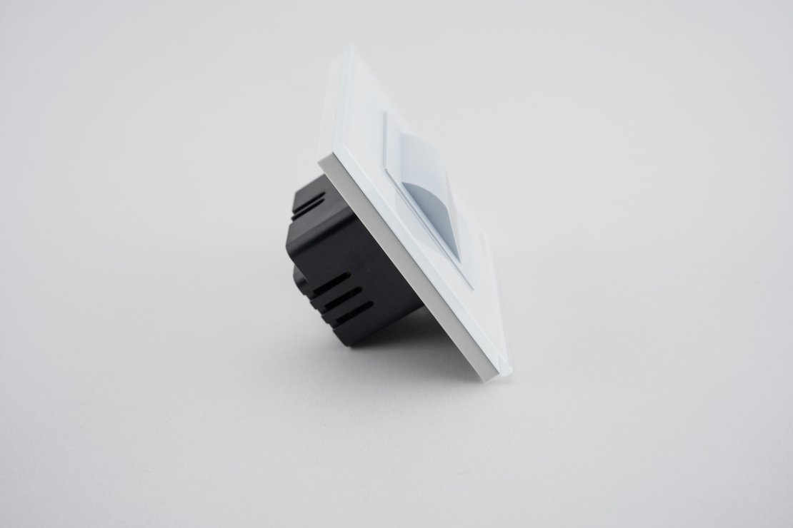 Lampa de Veghe LED cu Lumina Alb - Neutra LUXION cu Rama de Sticla, alb