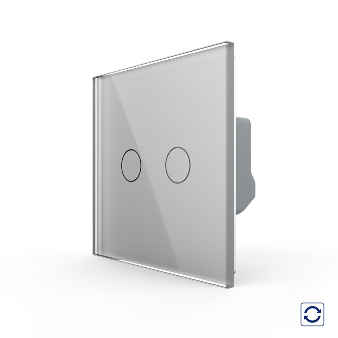 Intrerupator Dublu cu Revenire / Reset cu Touch LIVOLO - Serie Noua, gri