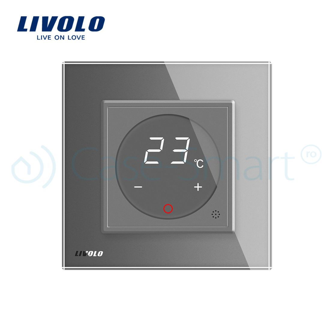 Termostat Livolo pentru sisteme de incalzire electrice, gri