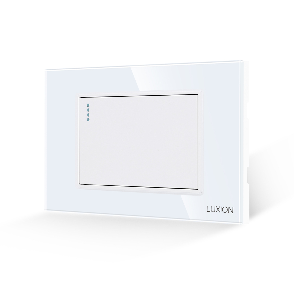 Intrerupator Simplu Mecanic LUXION cu Rama din Sticla, Standard Italian, 3M, alb