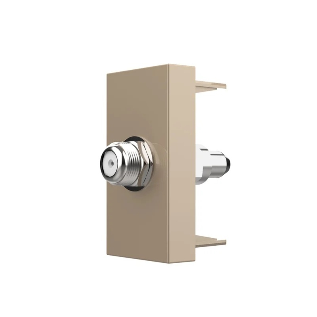 Priza TV satelit Livolo fara rama sticla, auriu