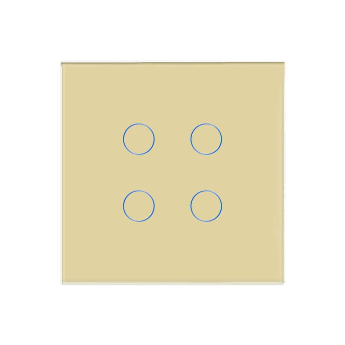 Intrerupator Cvadruplu cu Touch din Sticla LUXION, 500W, auriu