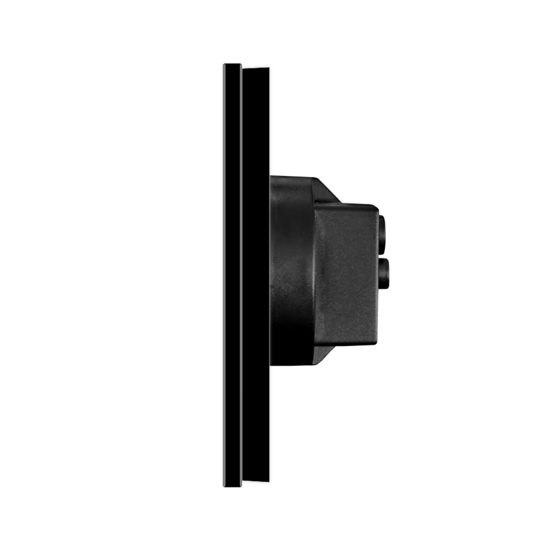 Priza Simpla LUXION cu rama din aluminiu, negru