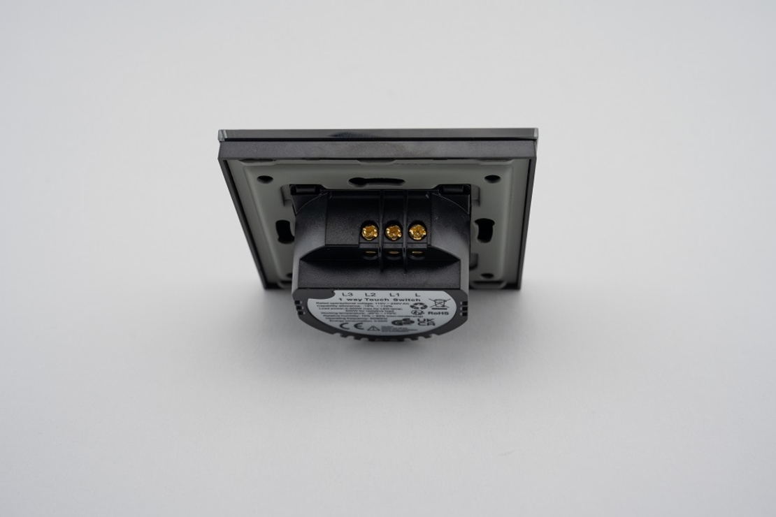 Intrerupator Dublu cu Touch din Sticla LUXION, 500W, negru