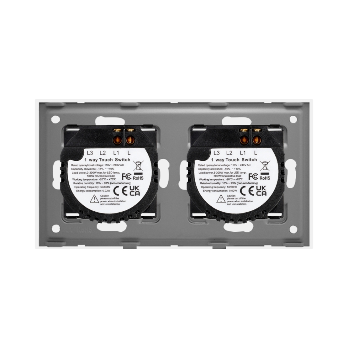 Intrerupator Simplu + Simplu cu Touch din Sticla LUXION, auriu