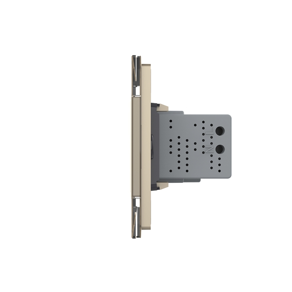 Priza simpla cu USB Livolo standard italian, auriu