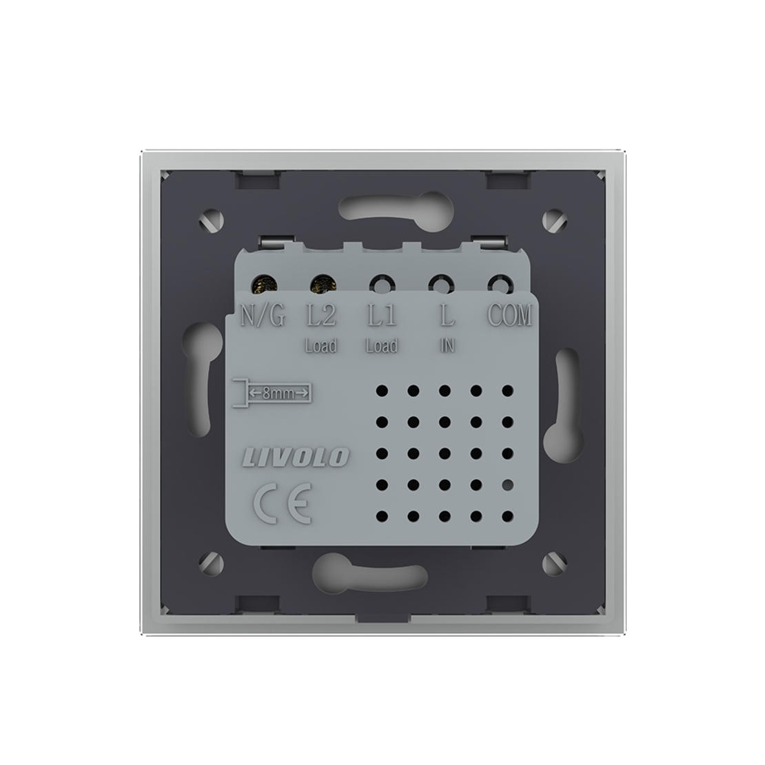 Priza USB-A + USB-C cu Rama Din Sticla LIVOLO - Serie Noua, gri