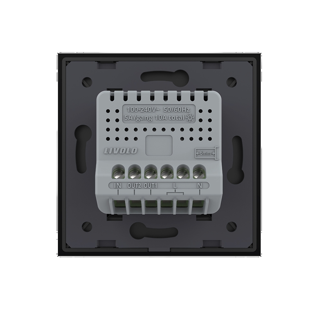 Intrerupator Simplu cu Revenire Contact Uscat cu Touch LIVOLO - Serie Noua, negru