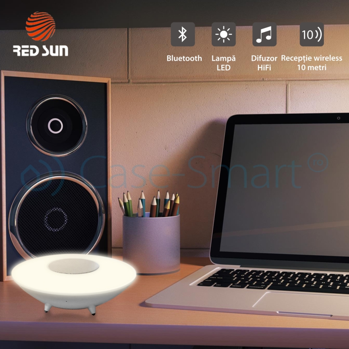 Boxa si lampa inteligenta ovala cu Bluetooth Red Sun RS-WBSL-X5