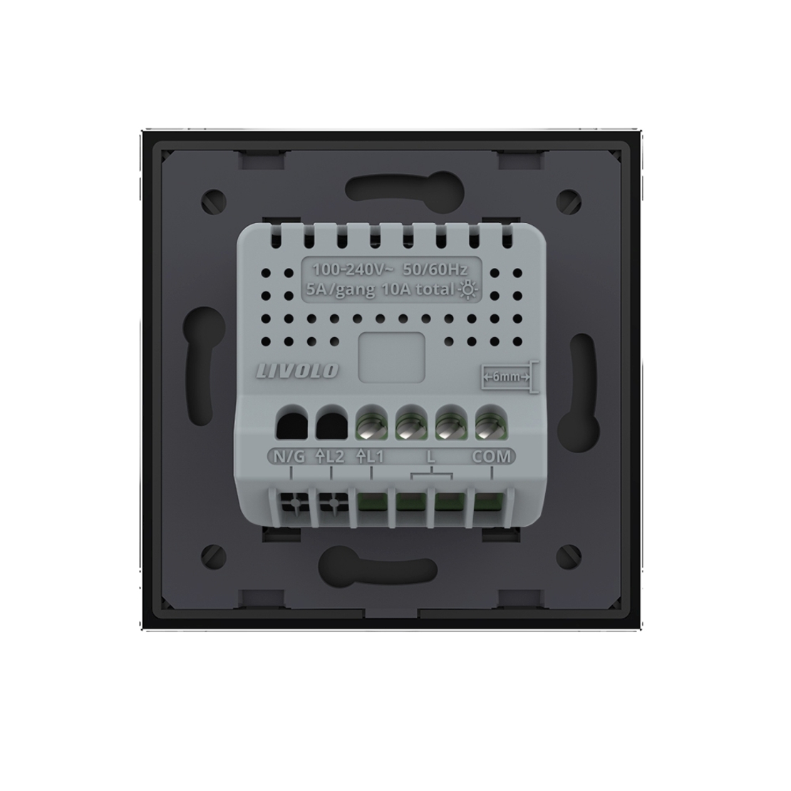 Intrerupator Simplu Cap Scara / Cruce LIVOLO cu Touch - Serie Noua, negru