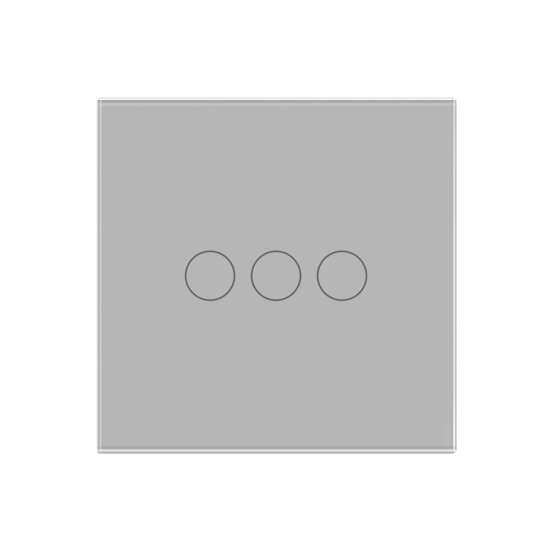 Intrerupator Triplu Wi-Fi + RF433 cu Touch din Sticla LUXION, gri