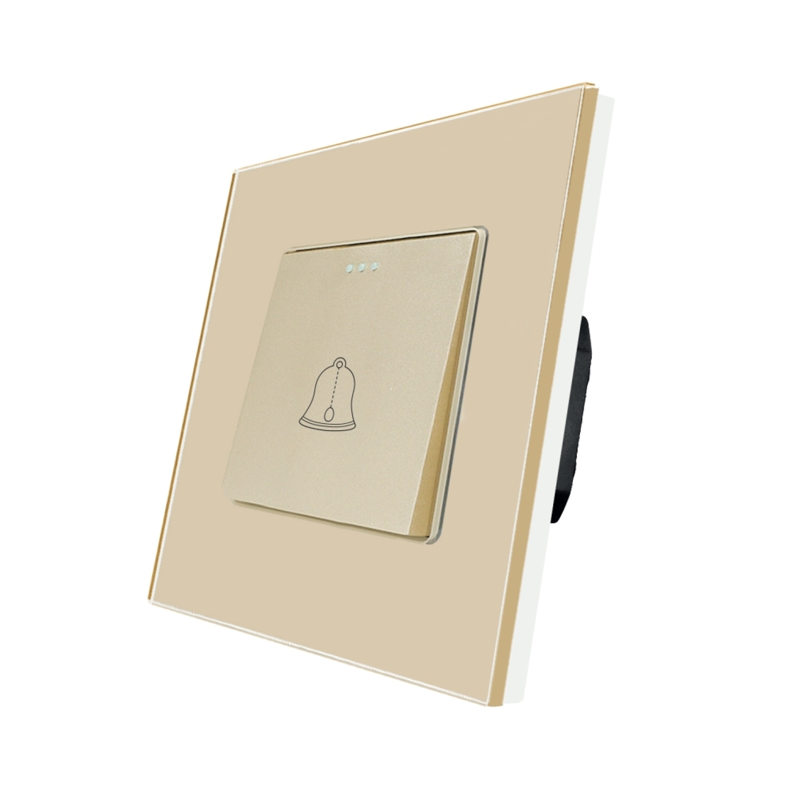 Buton de Sonerie Mecanic LUXION cu Rama din Sticla, auriu