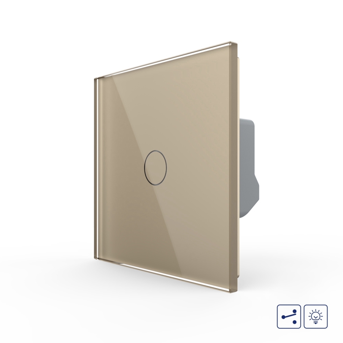 Intrerupator Simplu Cap Scara / Cruce cu Variator si Touch LIVOLO - Serie Noua, auriu