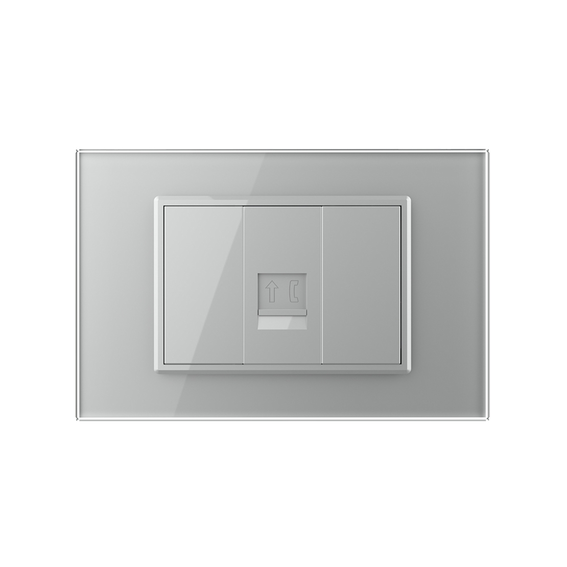 Priza Telefon LIVOLO cu Rama din Sticla, gri