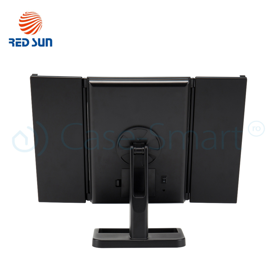 Oglinda cosmetica rotativa RedSun, Led-uri cu variator pentru make-up, negru