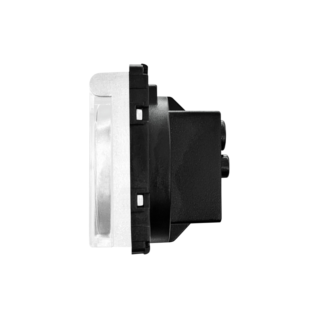 Modul Priza Simpla cu Capac Fara Rama Din Sticla LUXION, alb