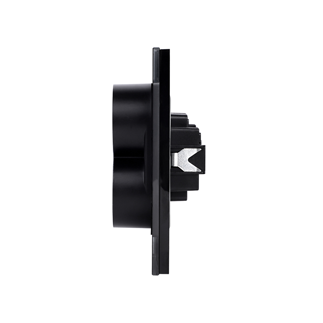 Priza Dubla cu Rama din Sticla LUXION Pentru Doza Simpla, negru