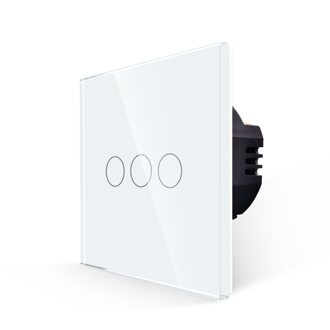 Intrerupator Triplu cu Touch din Sticla LUXION, alb