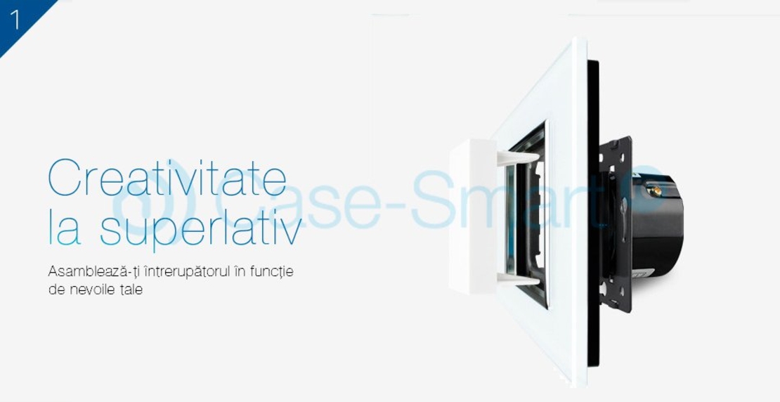 Rama cvintuplu din sticla Livolo, auriu