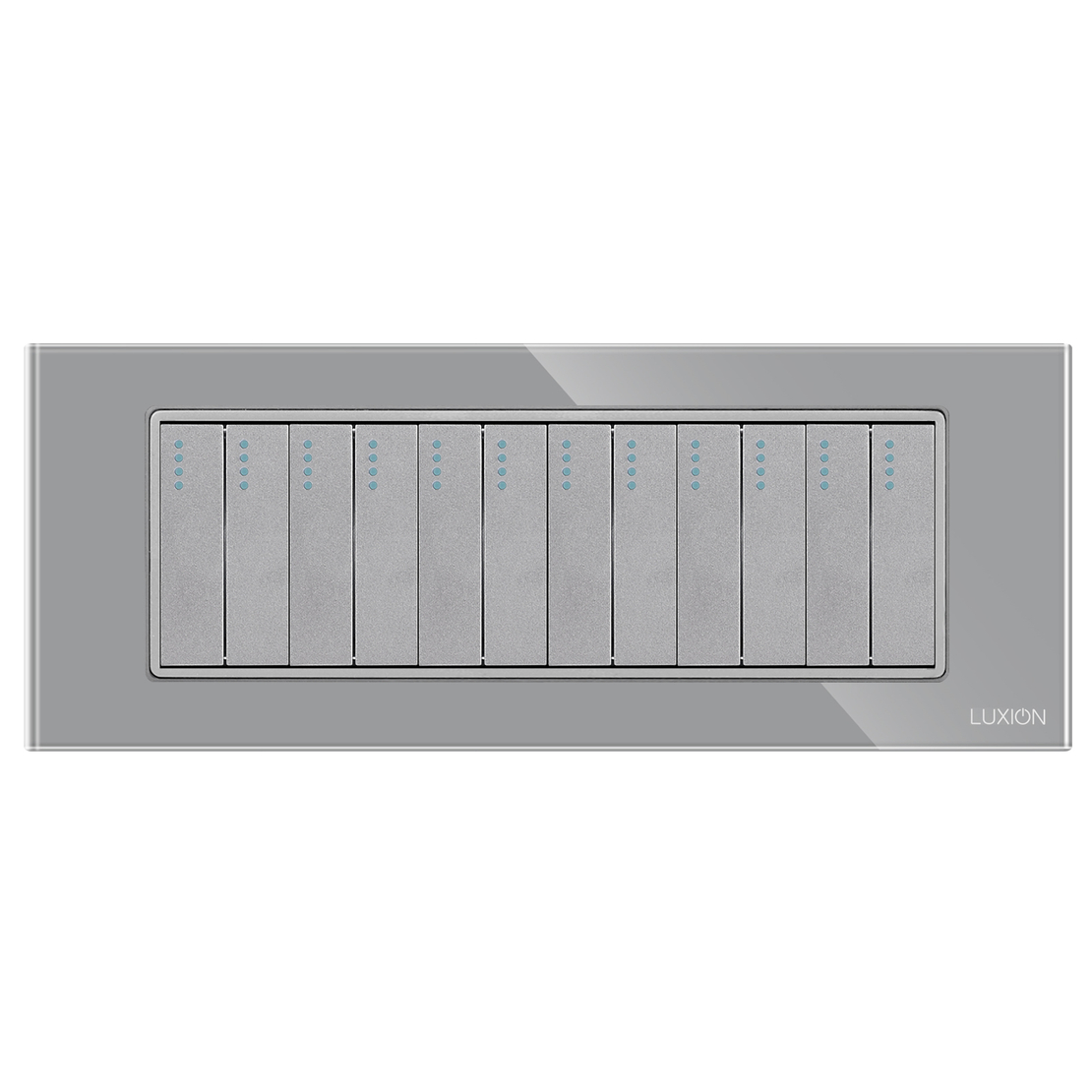 Intrerupator Mecanic 12 Posturi LUXION cu Rama din Sticla, Standard Italian, 6M, gri