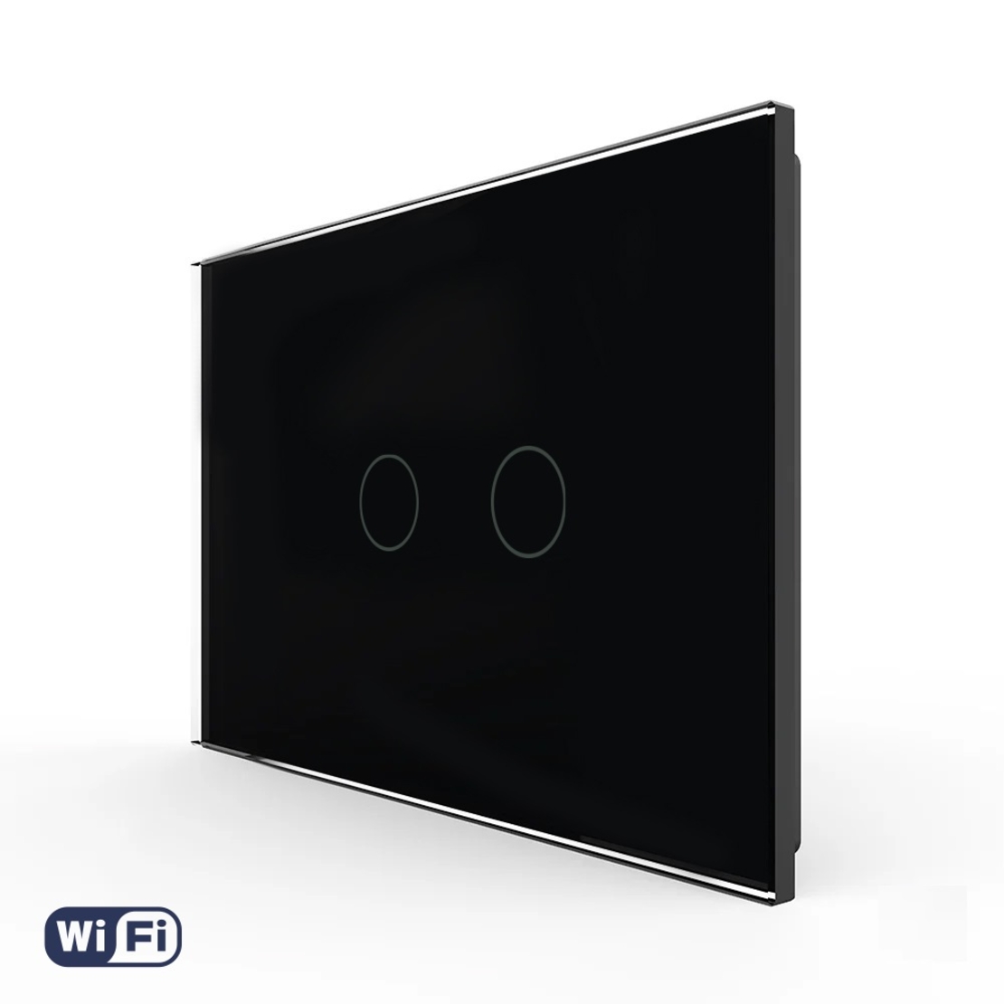 Intrerupator Dublu Wi-Fi cu Touch LIVOLO din Sticla – Standard Italian, negru