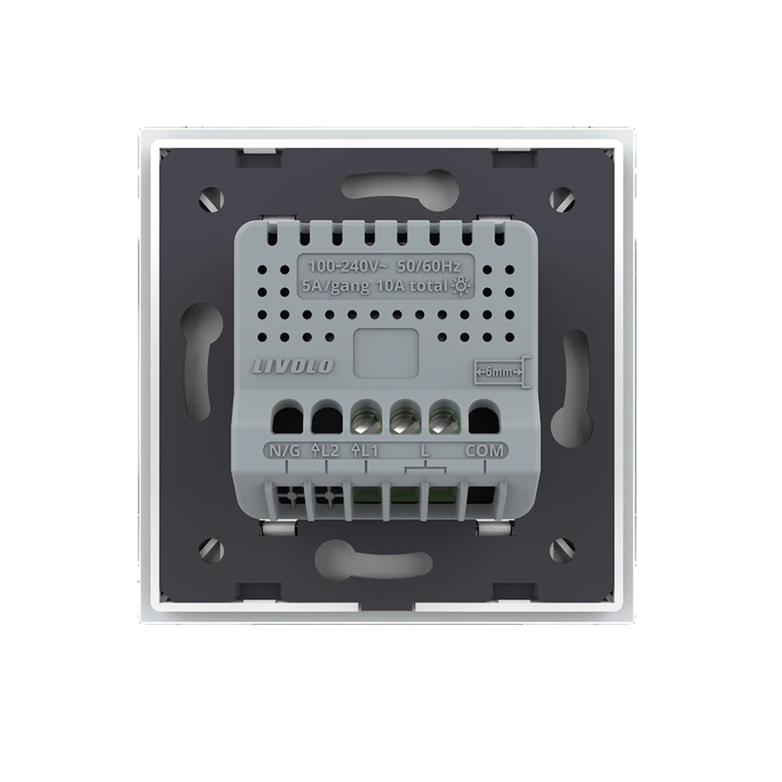 Intrerupator simplu wireless cu touch Livolo din sticla, Serie noua, alb