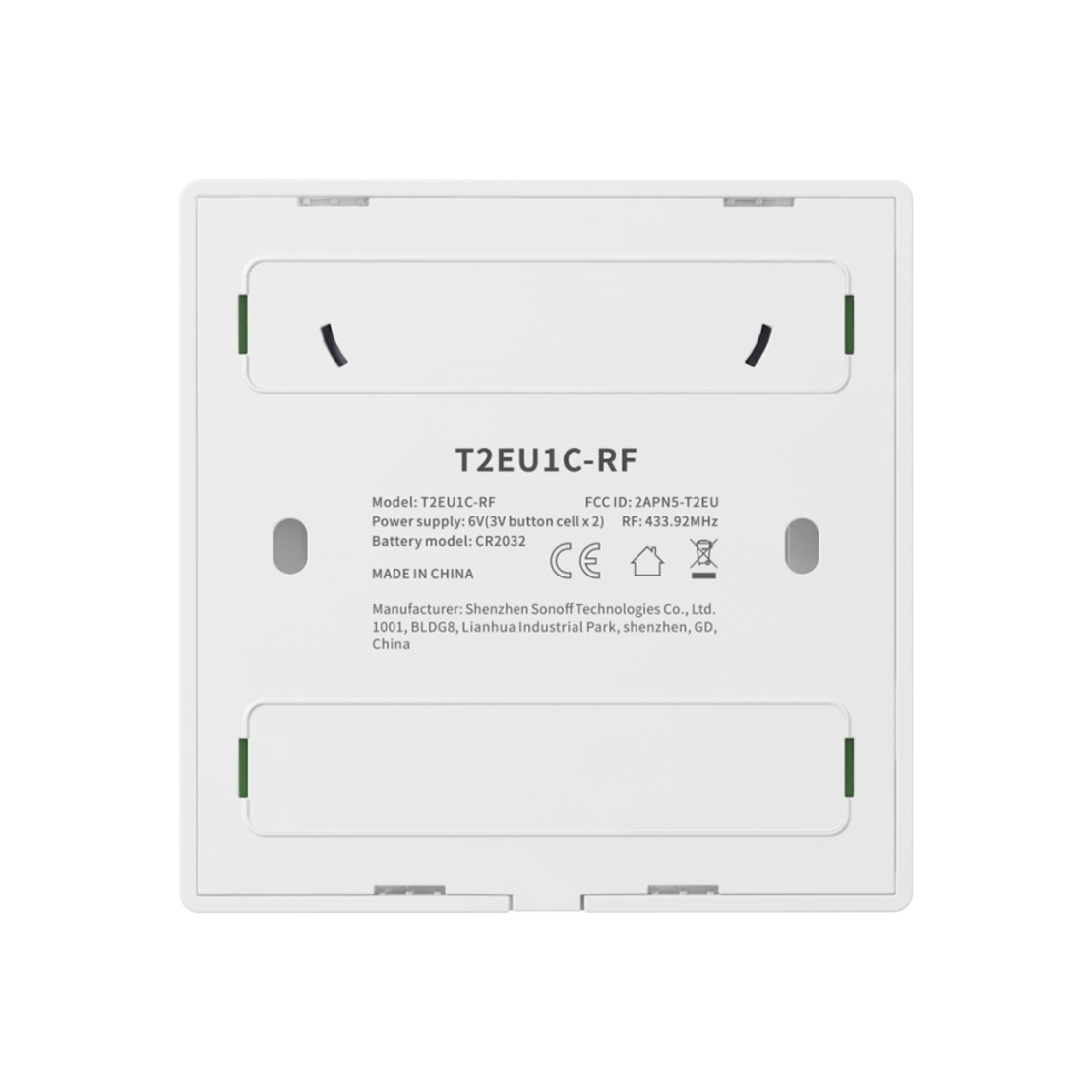 Telecomanda Sonoff T2EU1C-RF cu 1 canal, 433 MHz, Semnal RF, Alb